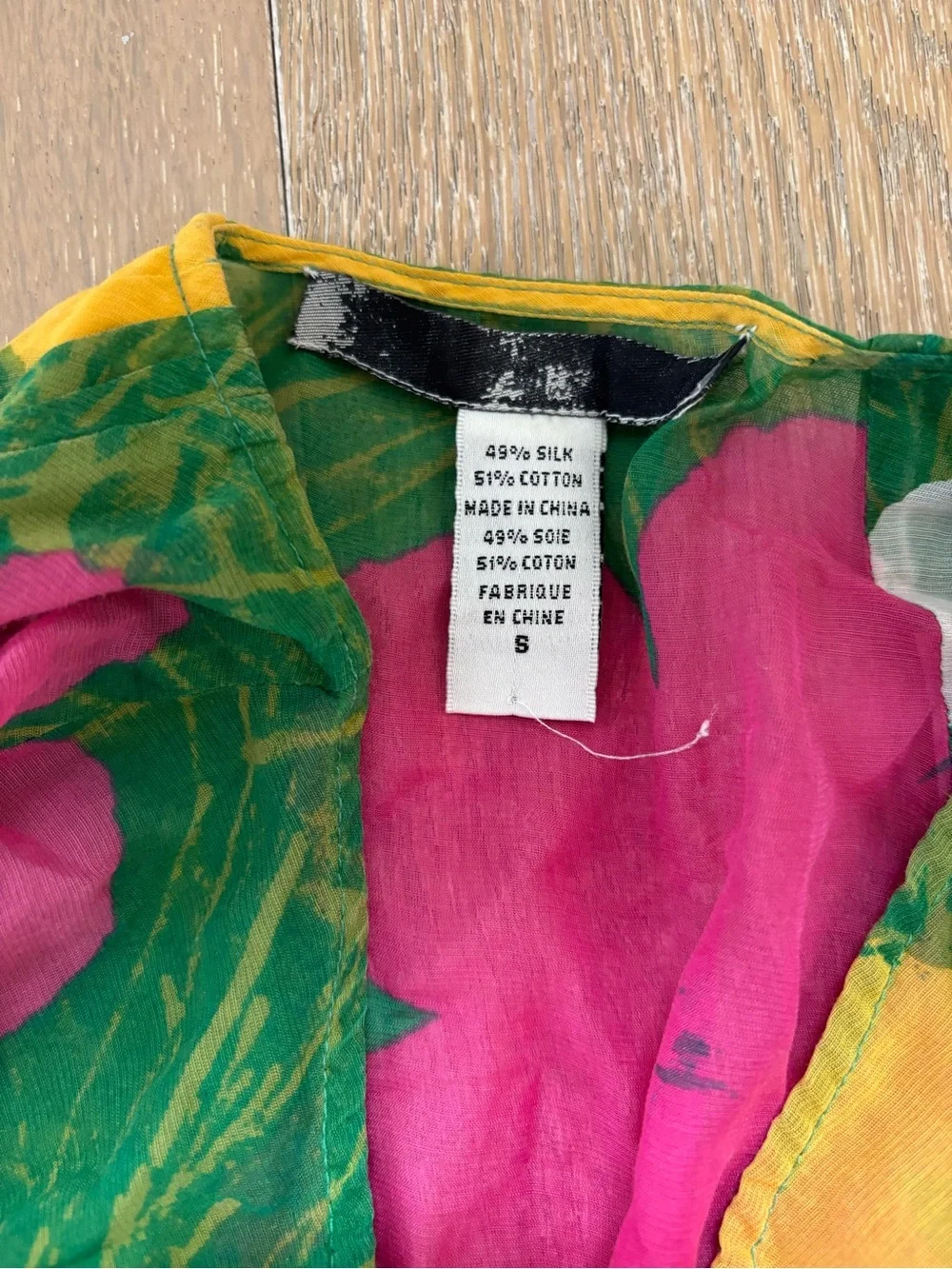 DVF Vibrant Floral Green Wrap beach coverup Dress Tunic S